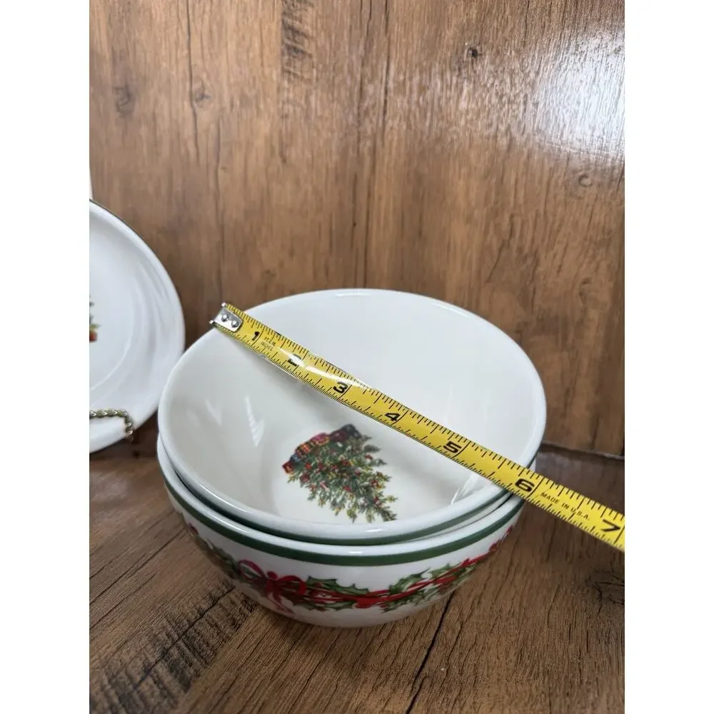 3 Christopher Radko Christmas Traditions Holiday Celebrations Bowl Soup Cereal